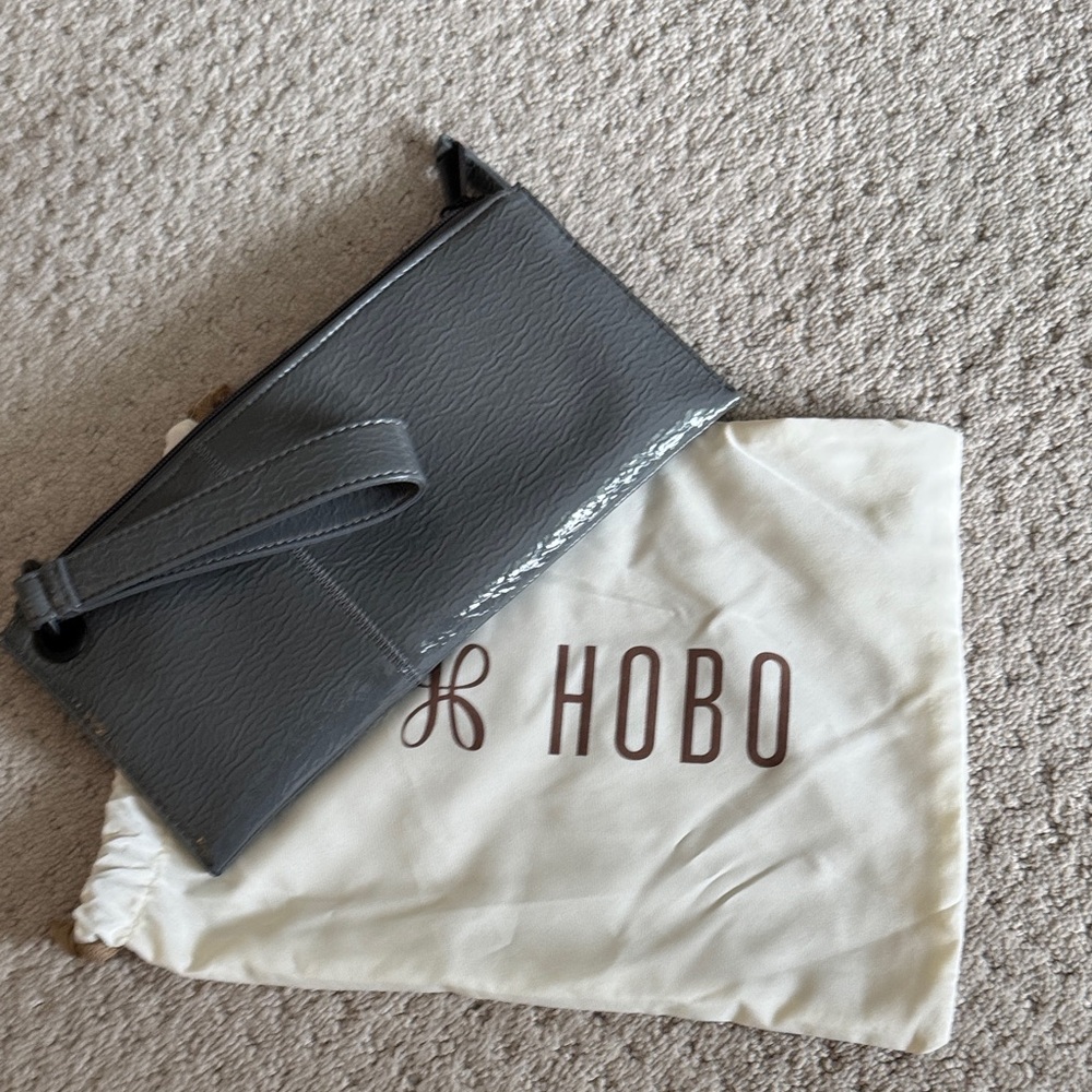 HOBO Charcoal Leather Wristlet